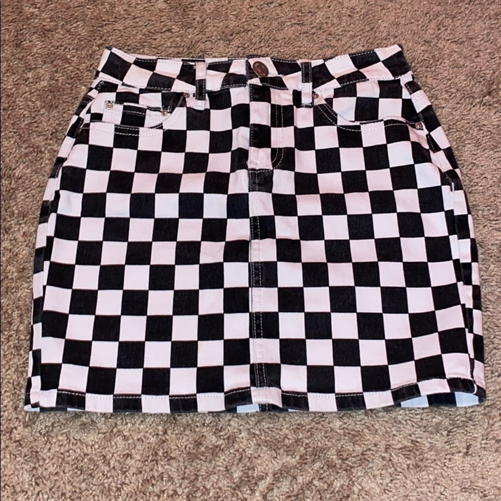 checked skirt